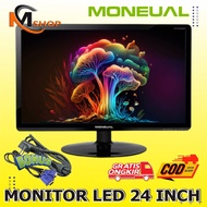 Monitor LED 24 INCH LED Monitor layar untuk PC / CCTV Moneual