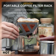 [Okhello.sg] Folding Pour Over Coffee Dripper Stainless Steel Coffee Dripper Stand for Hiking