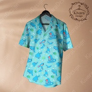 Bandai | Quagsire Hawaiian Shirt Pokémon Anime Wooper Graphic T-Shirt Summer Leisure Mens T-Shirt Ki