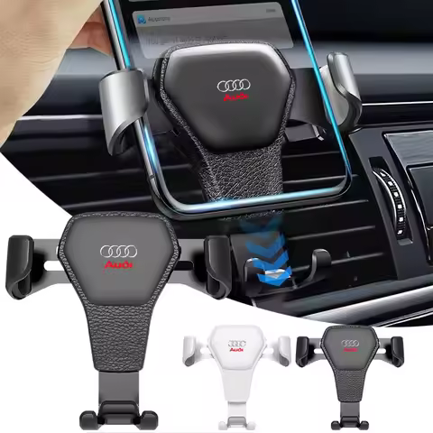 1Pcs Car Phone Holder Gravity Auto Air Vent Mount Emblems Phone Stand For Audi C6 C5 C7 A1 A3 A4 b5 