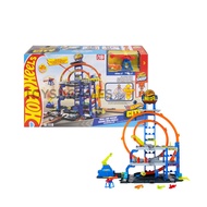 Hot Wheels City Mega Loop Garage Playset with 2ft+ Tall Multi-Level Parking Tower Big Orange Loop Tr