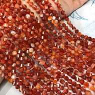 Natural Crystal Red Persian Gulf Agate Watermelon Face Pumpkin Twist Beads Loose Beads Semi-Finished
