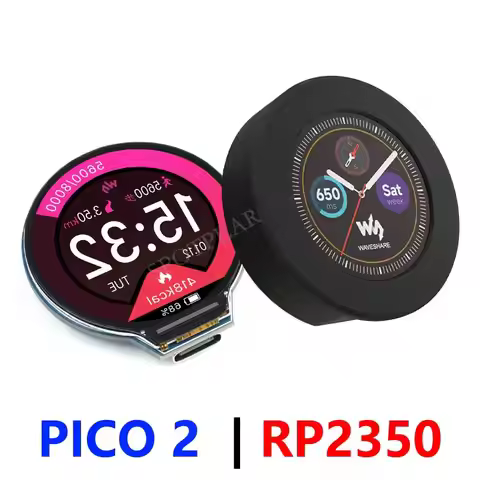 Raspberry Pi Pico 2 RP2350 1.28 inch 240x240 Round LCD Development Board Display Screen QMI8658 6-Ax