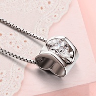 PT950 Platinum Necklace Female Clavicle Chain 18k White Gold Necklace Diamond Pendant Valentine's Da