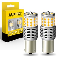 AUXITO 2ชิ้นไม่มีไฮเปอร์แฟลช1156 7440 7743 Ba15S W21W 1200Lm หลอดไฟ2835Smd 1500K สำหรับเลี้ยวสัญญาณไ