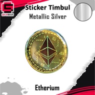 Etherium Coin Emblem Embossed Sticker - ETH