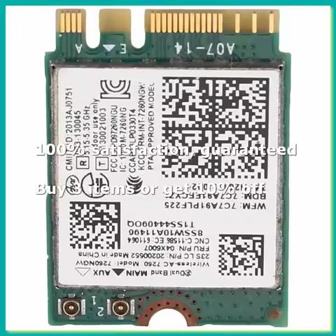 7260NGW 7260AC WiFi Card 2.4G/5G BT4.0 04X6007 for X250 X240 X240S X230S T440 W540 T540 Yoga Y50-DTD