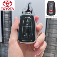 ฝาครอบกุญแจ TPU สำหรับ Toyota คอโรลล่าอัลติส/Corolla Cross/Camry/C-HR/Prius/Prado 3ปุ่มสำหรับเคสสมาร
