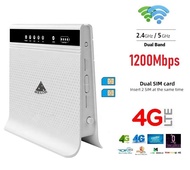 4G Wifi Router Dual Sim เราเตอร์ 2 ซิม ,1200Mbps Dual Band 2.4G+5GHz ,Turbor Fast Speed รองรับ 3G/4G