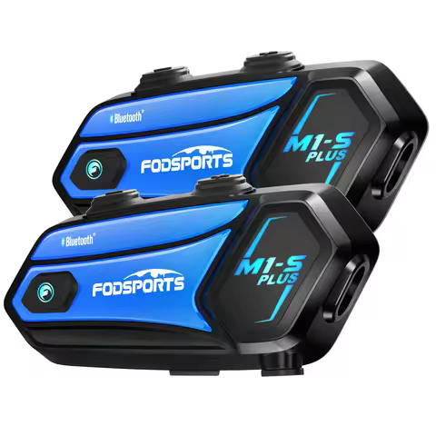 Fodsports M1-S Plus Motorcycle Helmet Intercom Bluetooth Headset,Moto Interphone,8 Riders 2000M,FM R