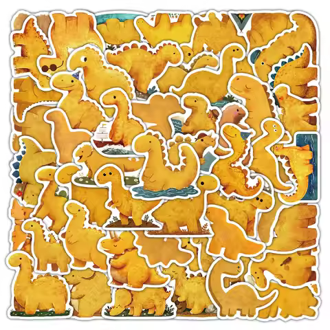 10/50PCS Dinosaur Chicken Nuggets Graffiti Sticker Dinosaur Shaped Chicken Nuggets Decal Kindergarte