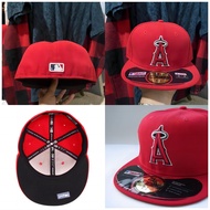 MLB red Los Angeles angels snapback classic new hat. It was 59/ fifty casually adjusted outdoors