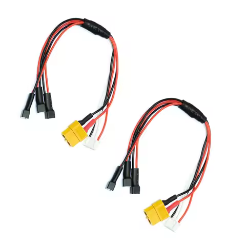 1/2Pcs XT60 Charge lead Cable Wire 22awg 15cm 3S XH Male to JST-PH 2.0 Connector Plug for 3x 1S Lipo