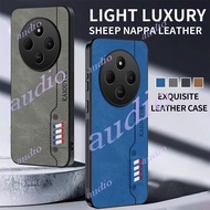 For Redmi 14C 4G Color Cassette Nappa Leather Phone Case For Redmi 14C Redmi14C 4G With Full Range P