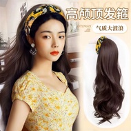 Retro Hair Band Wig Detachable High-End Wig Hong Kong Style Retro Hair Band Wig Big Wave Hair Band W