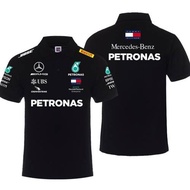 F1 Racing Mercedes-Fleet of Mercedes-Benz Racing Suit Lapel Polo Shirt Car Fans Short Sleeve T-shirt