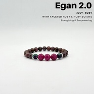 Gaello Egan 2.0 Natural July - Ruby with Ruby Zoisite stones 8mm