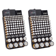 Battery Organizer and Storage Case with Tester - Battery Storage Box for Wall or Drawer - Max. 220 B