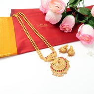 Matte Gold Premium Long Indian Necklace Set Artlah - D56 | indian Necklace