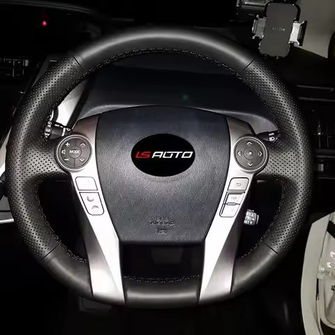 Nappa leather Hand-sewing Steering Wheel Cover for Toyota Prius 30 2010-2015 Prius Aqua 2014 2015 To