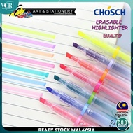 VC Art CS-H724 Erasable Highlighter Marker Pen Writing Instrument 3mm Chisel Tips Vivid 7 Colors Sta