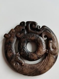 高古和田白玉龍璧