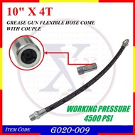 (2pcs) 10" X 4T GREASE GUN FLEXIBLE HOSE C/W COUPLE - G020-009
