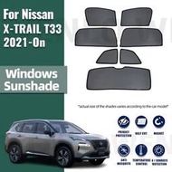 台灣現貨適用於 Nissan X-TRAIL T33 2021-2024 XTRAIL Rogue 磁性汽車遮陽板前後擋