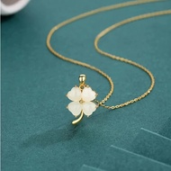 1 Pcs Light Luxury Cool Wind Four Leaf Clover Series Gold Plated Copper Pendant With Stainless Steel Chain Combination Necklace