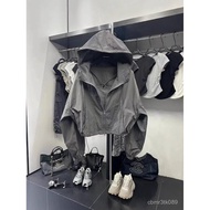 High-Value Sunscreen Thin Jacket Women 26 Summer Short Top Loose Breathable Drawstring Hooded Clothi