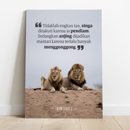 Poster Quote Imam Syafii Singa Pendiam Anjing Menggonggong Dekorasi Wallpaper Pajangan Hiasan Dindin
