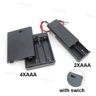 Black 2 4 Slot AAA Battery Holder Case Box 2xAAA 4XAAA 3v 6v 1.5v Leads ON/OFF Switch Cover Standard
