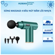 Hand Massager (4 HEADS, 6 MODES) - Plastic Core Handheld Massage Gun