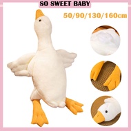 (50/90/130/160CM) Goose Stuffed Toy Cute Goose Pillow Hug Doll Big Duck Plushie Soft Toy Gift