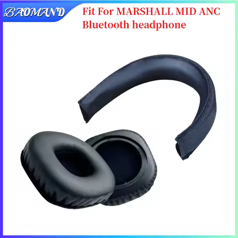 BAOMAND Ear Pads For MARSHALL MID ANC Bluetooth Headphones Replacement Soft Foam Cushion Sponge Pad 