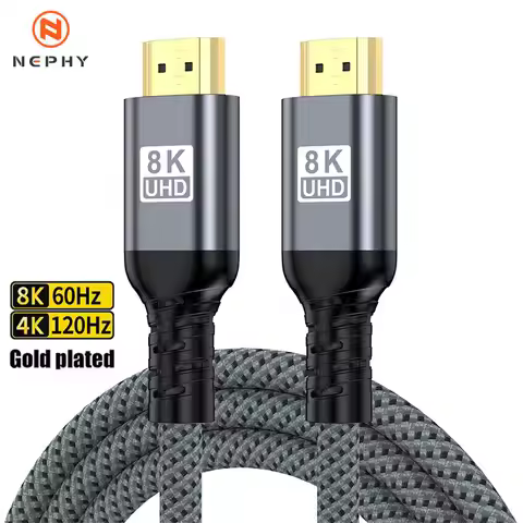 8K HDMI Cable 2.1 48Gbps High Speed HDMI Braided Cord-4K@120Hz 8K@60Hz, DTS:X, HDCP 2.2 2.3, HDR 10 
