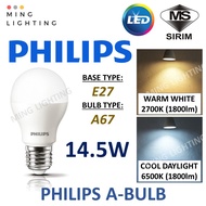 14.5W PHILIPS LED A-BULB E27 WARM WHITE 2700K COOL DAYLIGHT 6500K