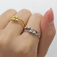 Anxiety Relief Ring Adjustable Bead for Stress Mood Control Unisex Jewelry