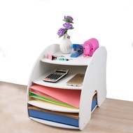 Multilayer office tabletop storage rack file organizer A4 paper rack desktop document storage shelf 