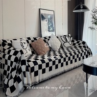 棋盘格沙发套罩万能通用型沙发盖布风高级感沙发盖布沙发巾垫cxb   ahfxlw.my3.19