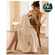 Moon Rabbit Bath Towel Good Absorbent Polyester Fabric Size 70x140cm 【AZ STORE】