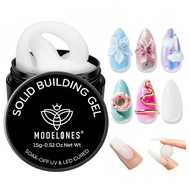 modelones 3D Sculpting Gel, Milky White Solid Nail Builder Hard Gel for Nail Art Molding & Extension