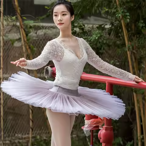 Hot Sale High Quality 7 Layers Ballet Practice Wear Ombre Dyed Adult Girls Professional Pancake Tutu