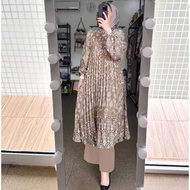 Setelan Jumbo Wanita Busui Friendly Shamma One Set Long Tunik Rayon Diamond Celana Crinkle Premium