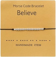 Morse Code Special Meaning Beaded Cylinder on Silk Cord Bracelets with Secret Inspirational Message 