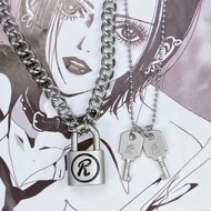 Unlockable Original Nanjing Lock Necklace NANA Fashionable Punk Lock R Lock Necklace Sid Same Style 