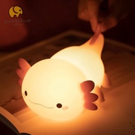 LONNGUVO Nursery Sleeping Lamp, Nightlights Touch Control Night Light,  Silicone Cute Axolotl for Ba