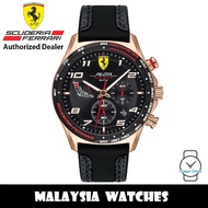 (100% Original) Scuderia Ferrari 0830719 Pilota Evo Quartz Chronograph Black Dial Black Silicone Str