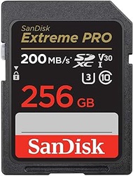 SanDisk Extreme PRO SDSDXXD-256G-GHJIN SD Card 256GB SDXC Class 10 UHS-I V30 Reading Up to 200 MB/s
