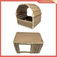 [Lovoski2] Smalll Animals Hideout, Wooden Hamster Hideout House, Small Animal Hideout Hut, Rabbit Hideout House for Guinea Pig Gerbil